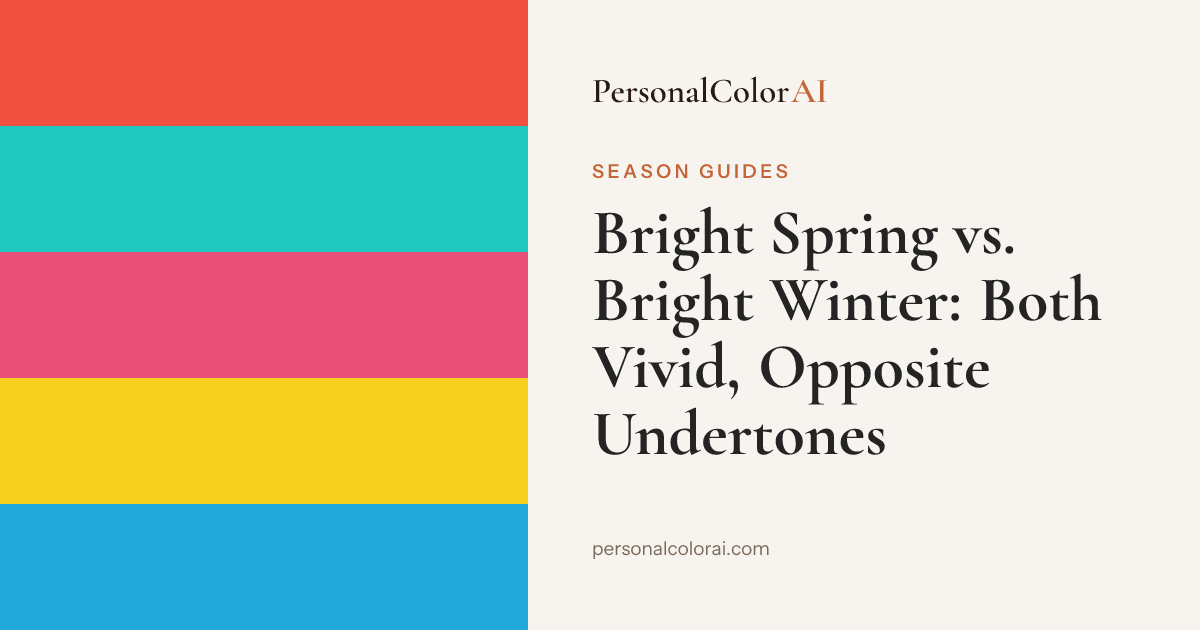 Bright Spring vs. Bright Winter: Both Vivid, Opposite Undertones — Korean color analysis palette