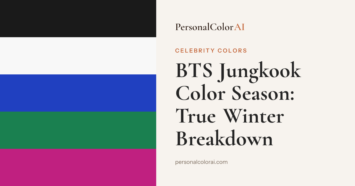BTS Jungkook's Color Season Is True Winter — Here's Why It's Obvious — Korean color analysis palette