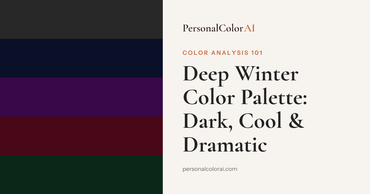 Deep Winter Color Palette: Dark, Cool, and Dramatic — Korean color analysis palette