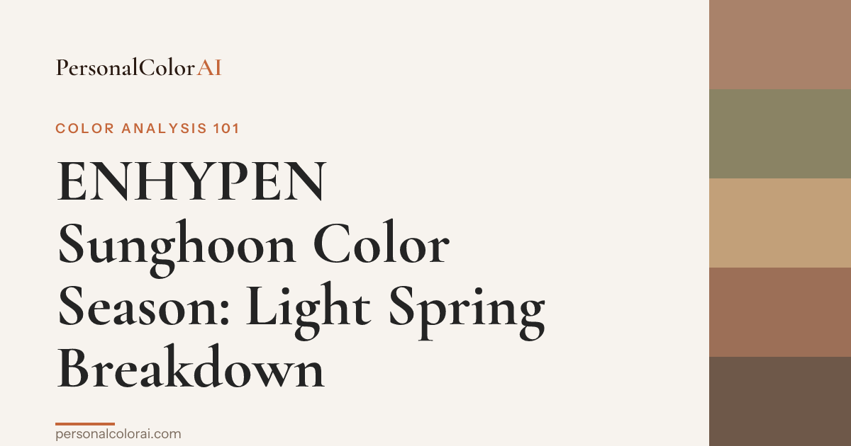 ENHYPEN Sunghoon Color Season: The Ice Prince Is Actually a Light Spring — Korean color analysis palette