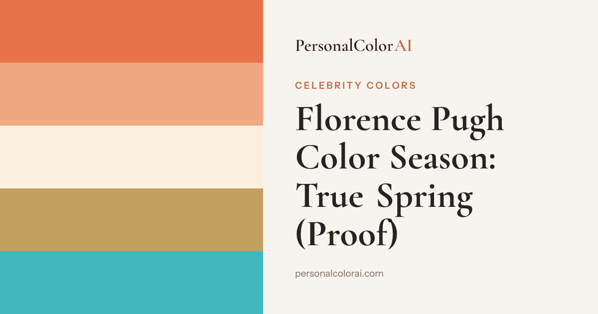 Florence Pugh's Color Season Is True Spring — And Her Boldest Looks Prove It — Korean color analysis palette