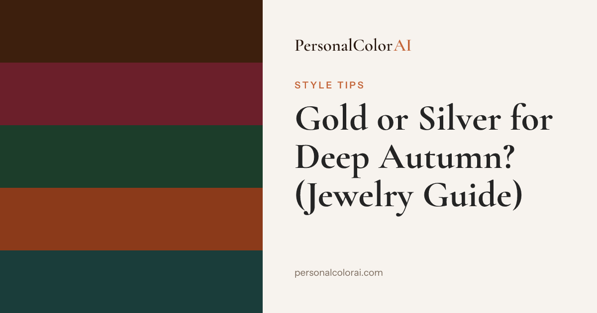 Gold or Silver for Deep Autumn? Antique Gold and Bronze Take It — Korean color analysis palette