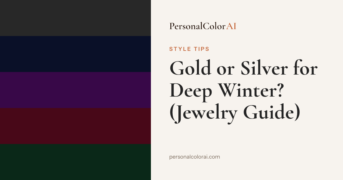 Gold or Silver for Deep Winter? Silver and White Gold, With Real Presence — Korean color analysis palette