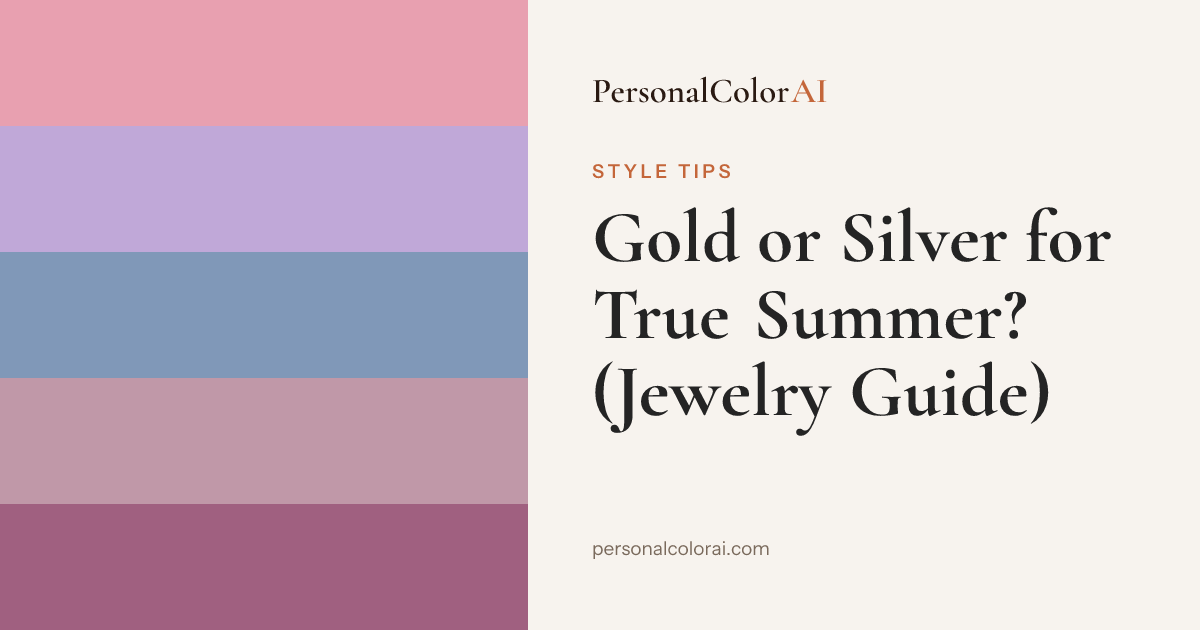 Gold or Silver for True Summer? Silver and White Gold, Softly — Korean color analysis palette