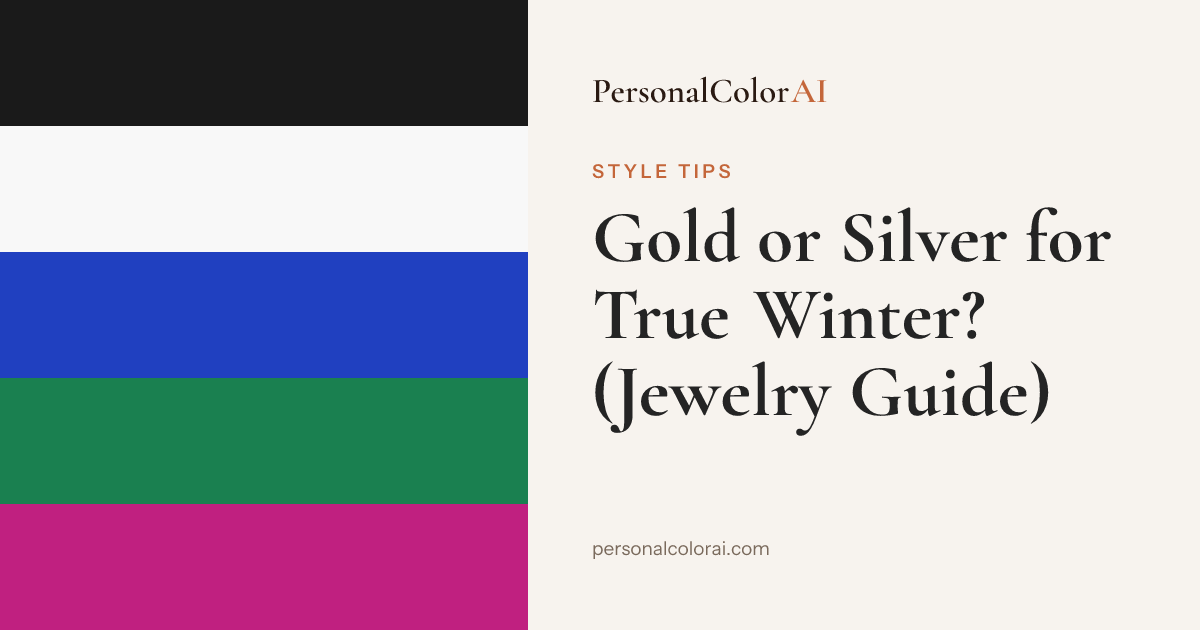 Gold or Silver for True Winter? Silver, Platinum, and Maximum Shine — Korean color analysis palette