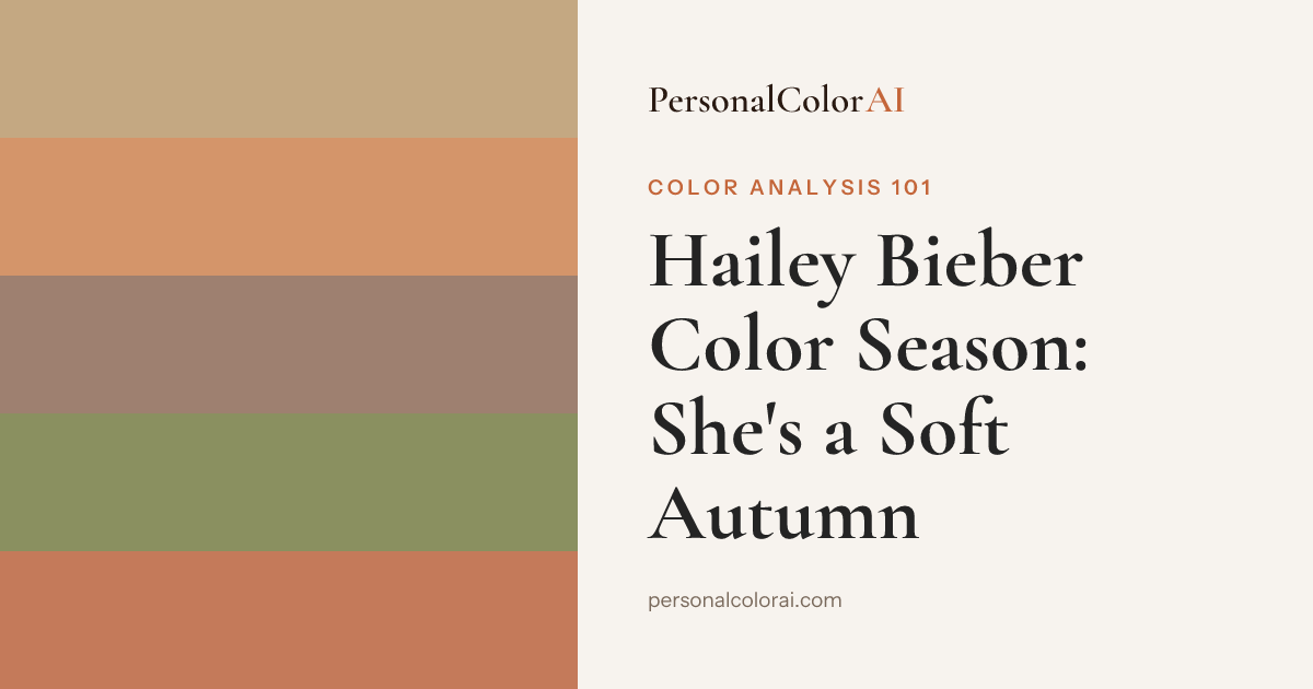 Hailey Bieber's Color Season Is Soft Autumn — And Rhode Proves It — Korean color analysis palette