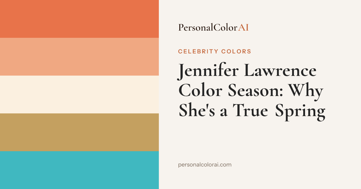 Jennifer Lawrence Color Season: She's a Textbook True Spring — Korean color analysis palette