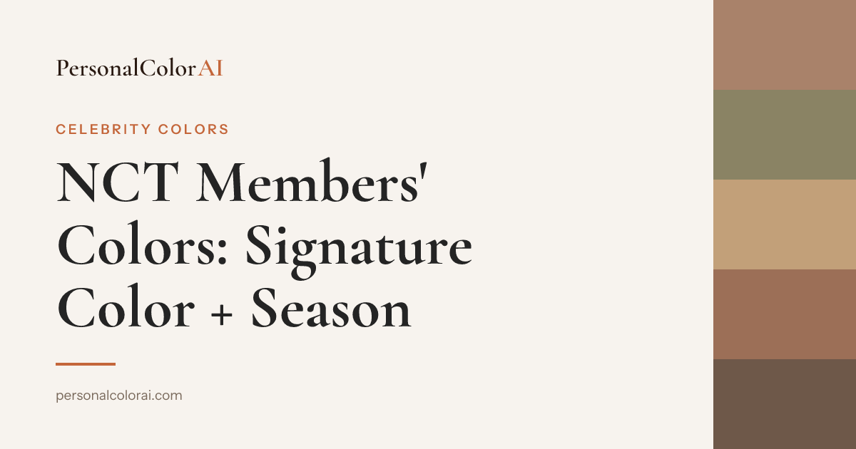 NCT Members' Colors: Each Member's Signature Color & Color Season — Korean color analysis palette