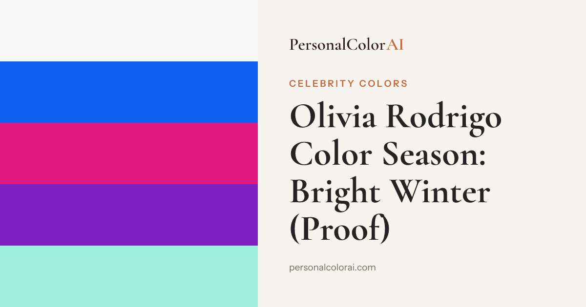 Olivia Rodrigo Color Season: She's a Textbook Bright Winter — Korean color analysis palette