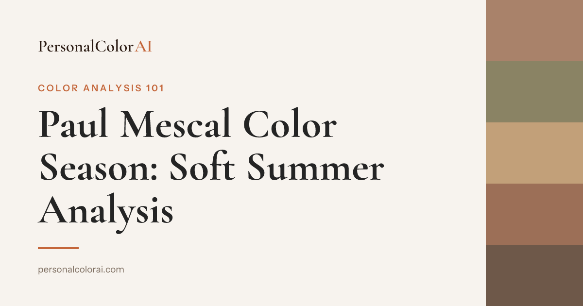 Paul Mescal Color Season: Why Soft Summer Explains His Entire Wardrobe — Korean color analysis palette