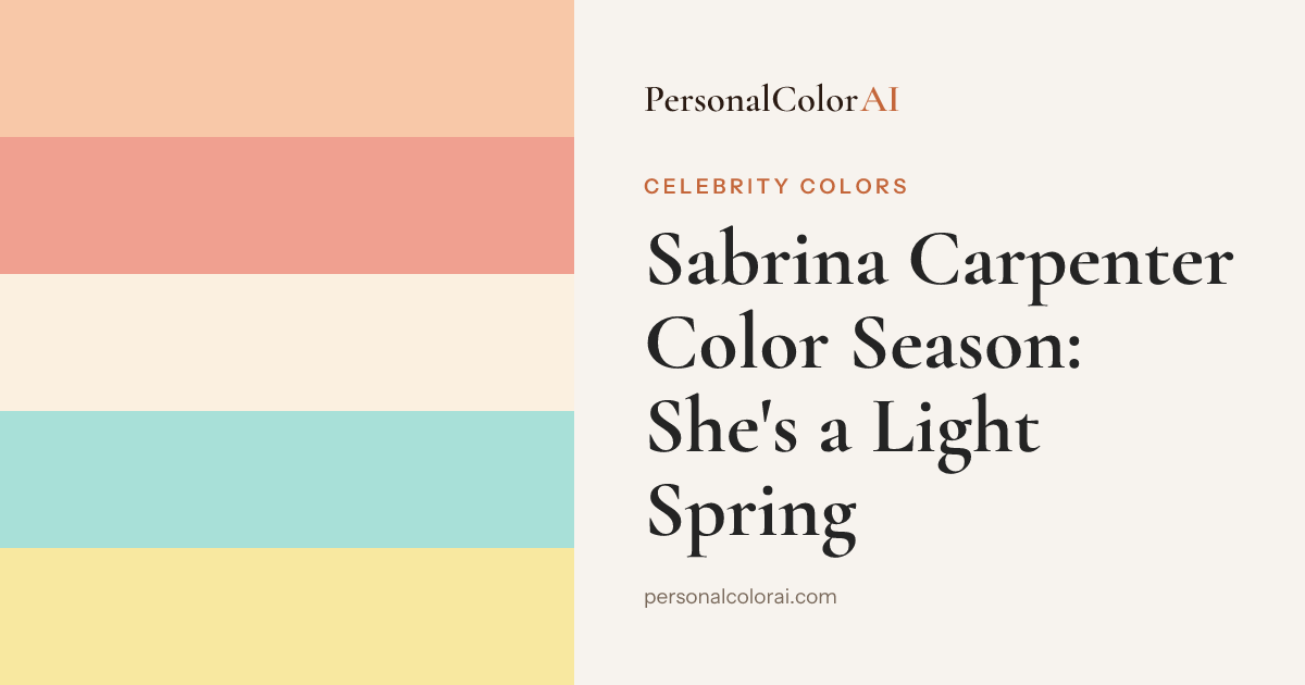 Sabrina Carpenter's Color Season Is Light Spring — Her Wardrobe Has Been Telling You — Korean color analysis palette