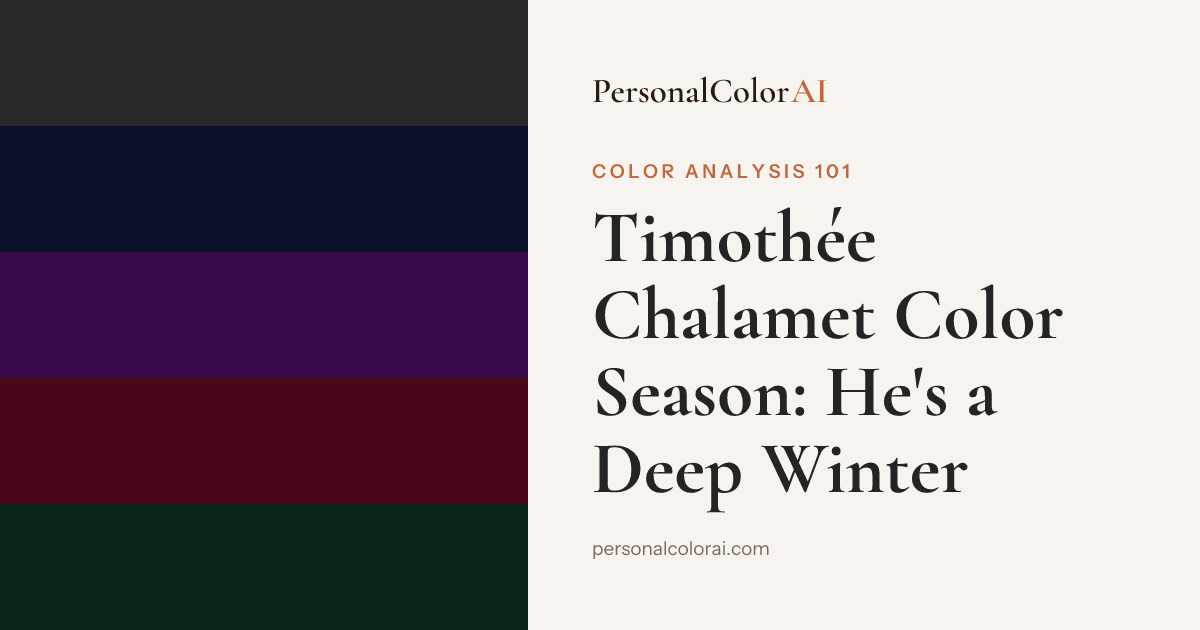 Timothée Chalamet Color Season: He's a Deep Winter (And His Red Carpets Prove It) — Korean color analysis palette